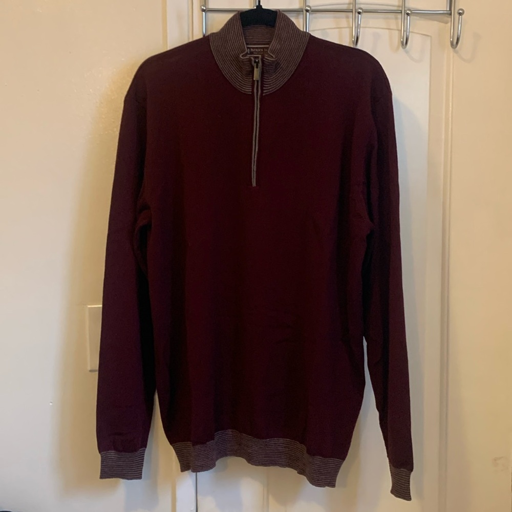 PATRICK JAMES MERINO QUARTER ZIP LONG SLEEVE 100% WOOL